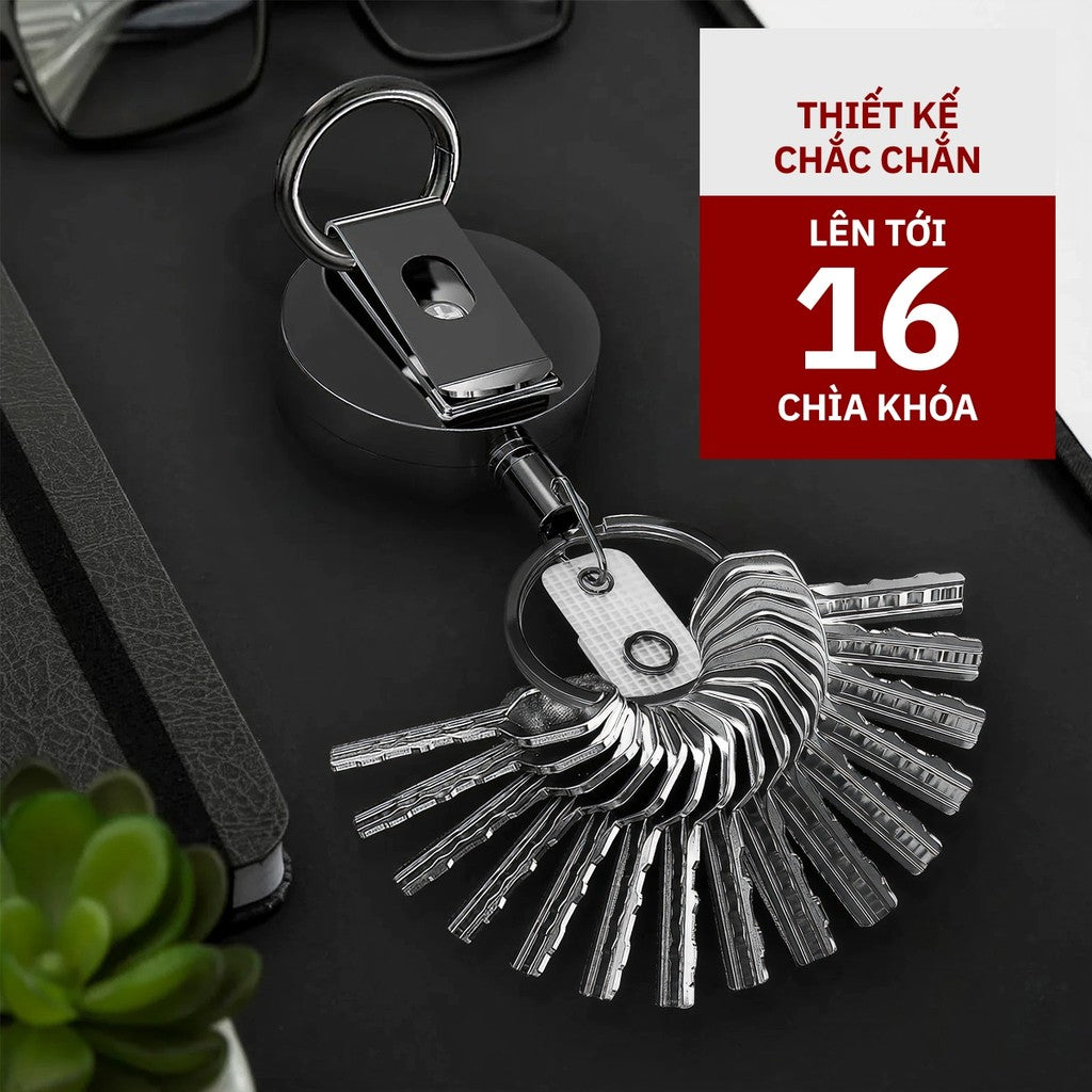 Móc Khóa Dây Rút 60cm Mặt Tròn 3.2cm Cao Cấp