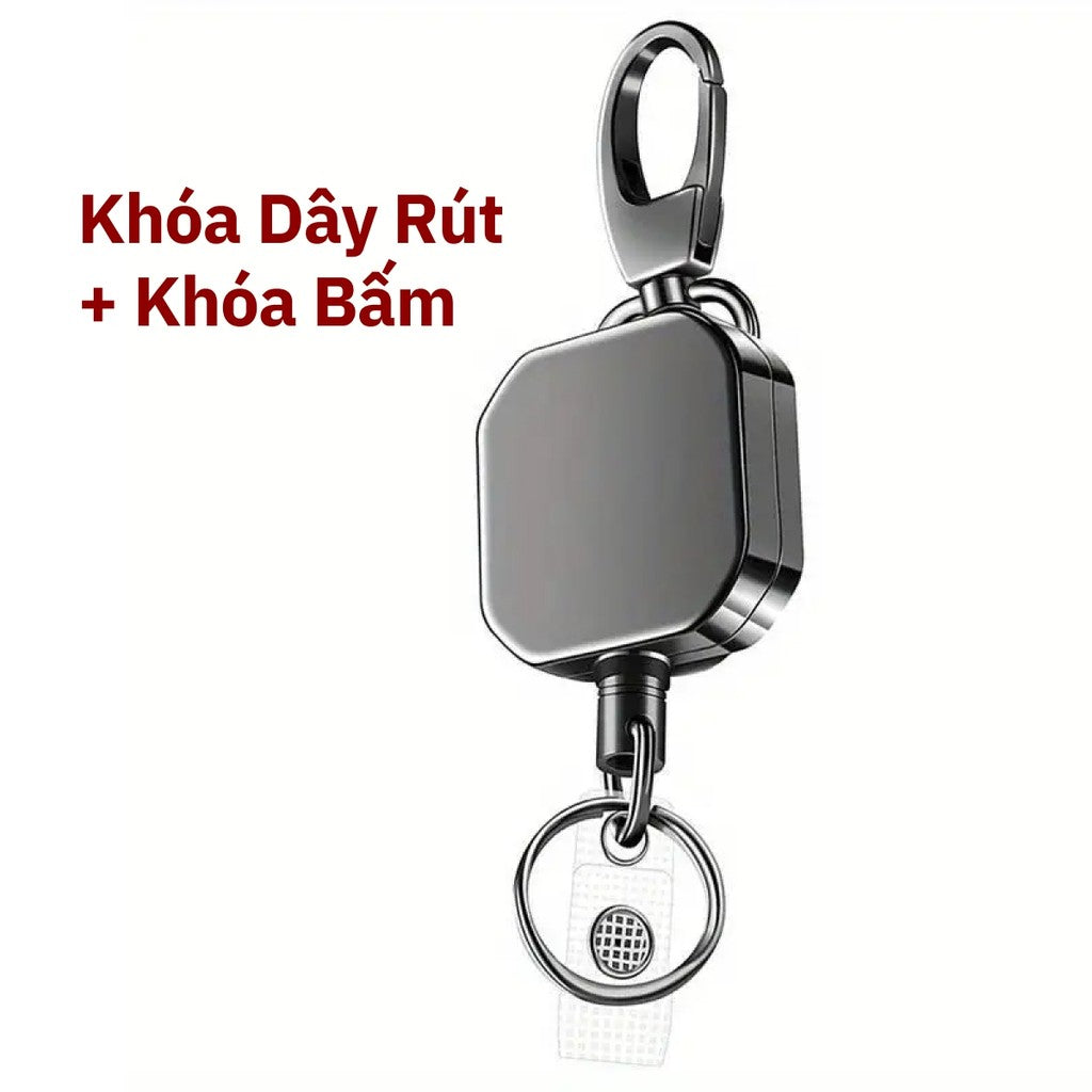 Móc Khóa Dây Rút Thẻ Đeo Kim Loại, Kích Thước 3.2cm