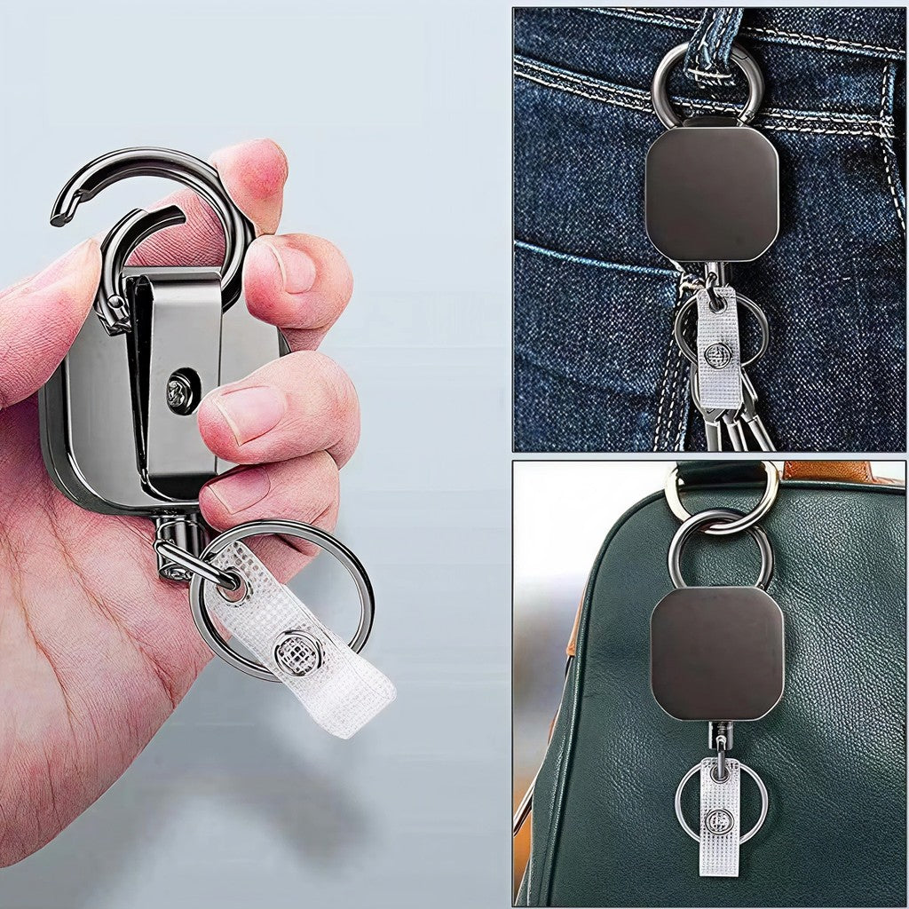 Móc Khóa Dây Rút Thẻ Đeo Kim Loại, Kích Thước 3.2cm
