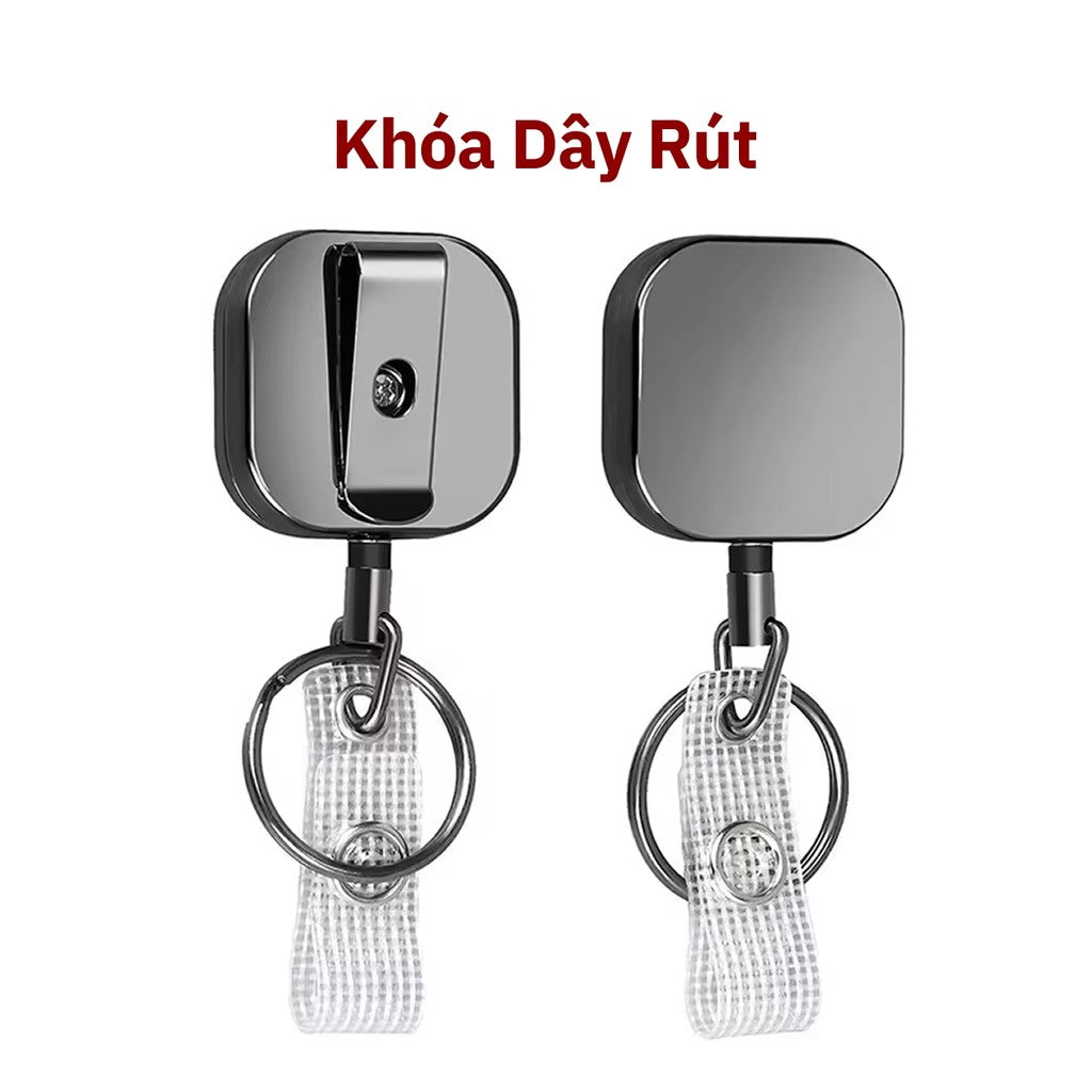 Móc Khóa Dây Rút Thẻ Đeo Kim Loại, Kích Thước 3.2cm