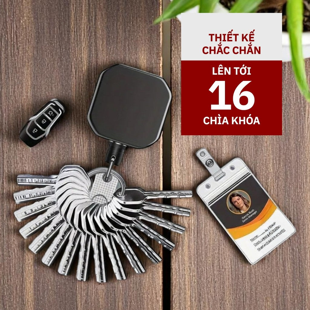 Móc Khóa Dây Rút Thẻ Đeo Kim Loại, Kích Thước 3.2cm