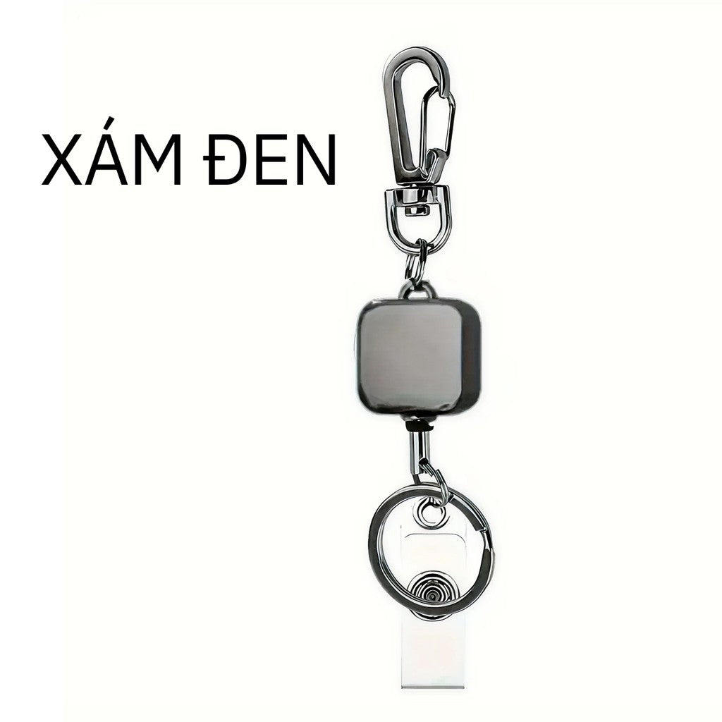 Móc khóa rút dây đa năng giữ thẻ tiện lợi