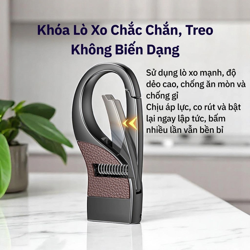 Móc Khóa Ô Tô Nam Cao Cấp Hợp Kim + Da