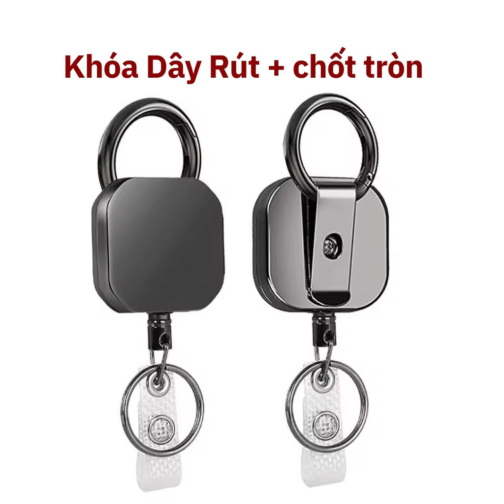 Móc Khóa Dây Rút Thẻ Đeo Kim Loại, Kích Thước 3.2cm