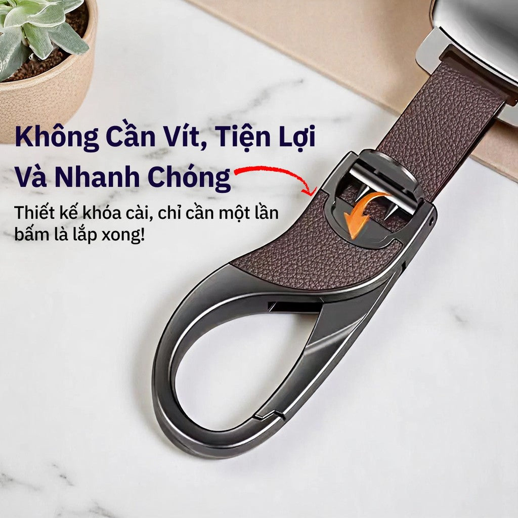 Móc Khóa Ô Tô Nam Cao Cấp Hợp Kim + Da