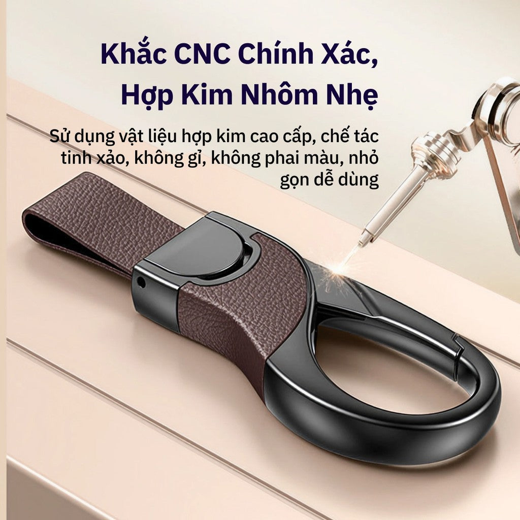 Móc Khóa Ô Tô Nam Cao Cấp Hợp Kim + Da
