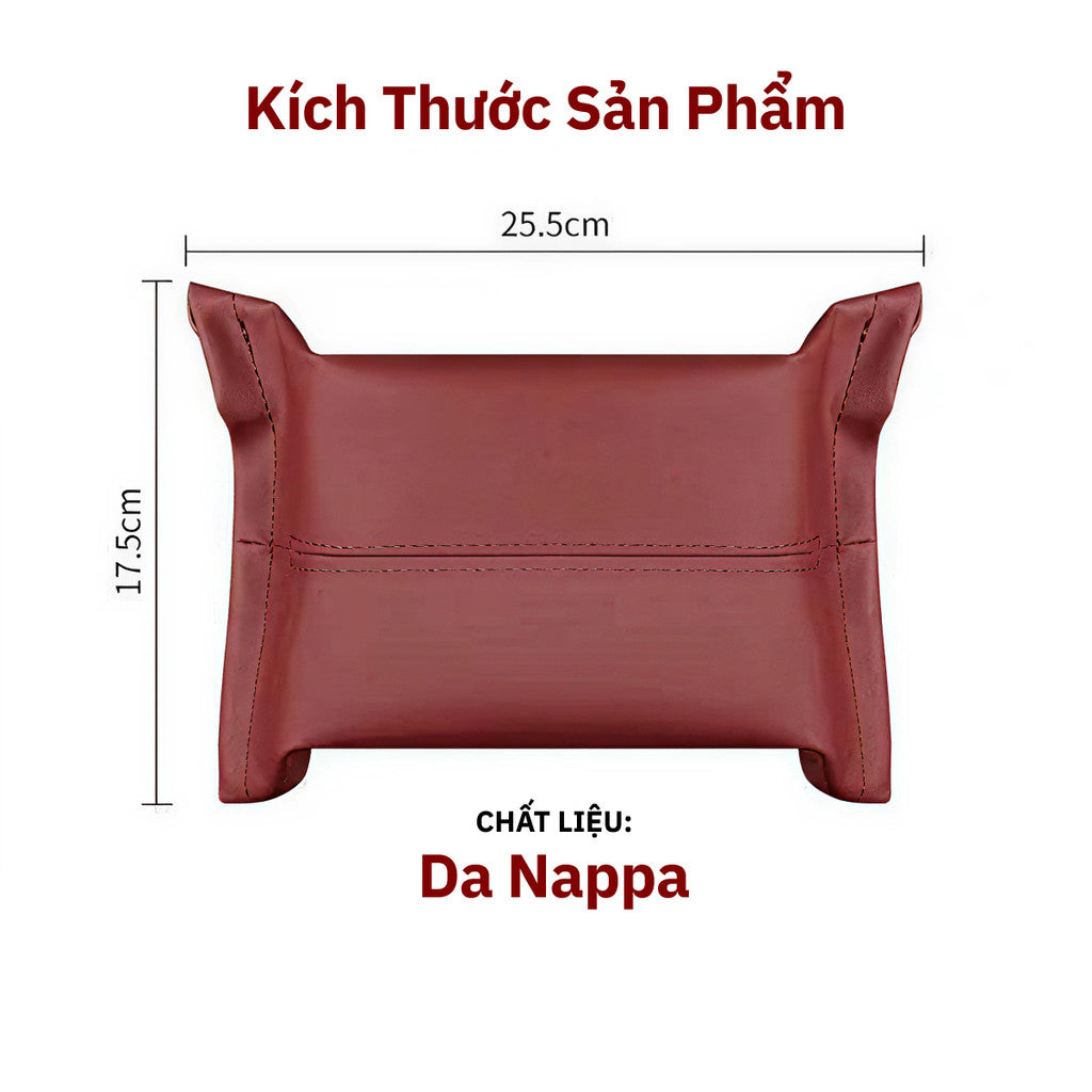 Hộp Đựng Khăn Giấy Da Nappa Treo Ô Tô