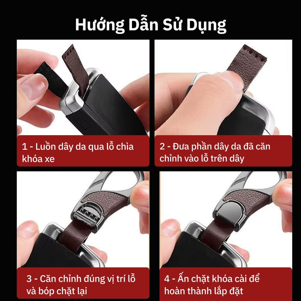 Móc Khóa Ô Tô Nam Cao Cấp Hợp Kim + Da