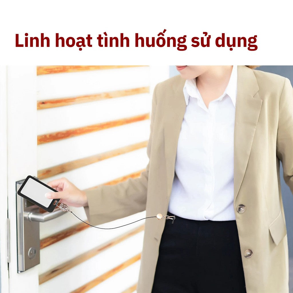 Móc khóa rút dây đa năng giữ thẻ tiện lợi