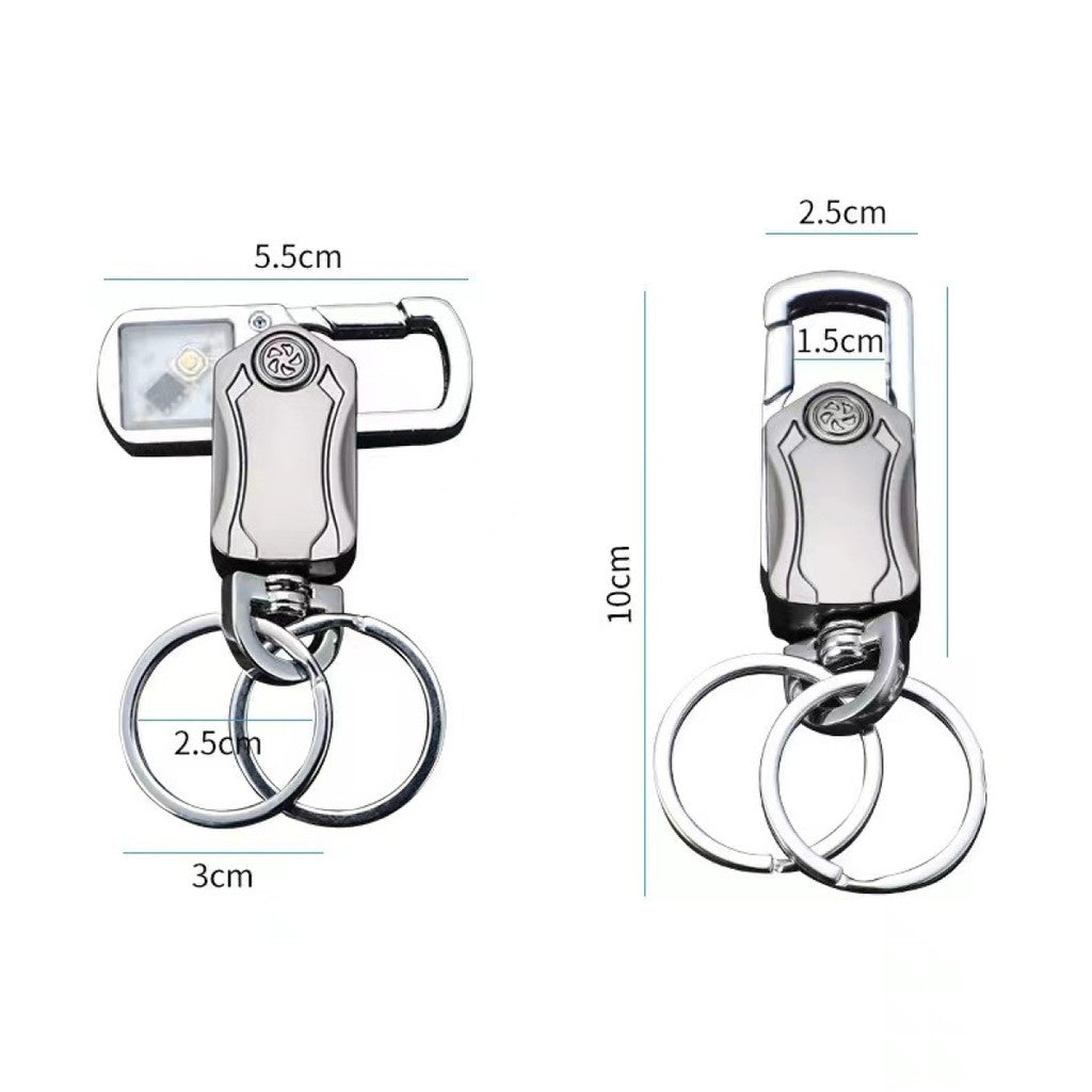 Móc Khóa Xe Máy & Ô Tô Xoay 360° – Có Đèn LED 3 Chế Độ Sáng, Hợp Kim Kẽm Cao Cấp, Đa Năng & Bền Bỉ