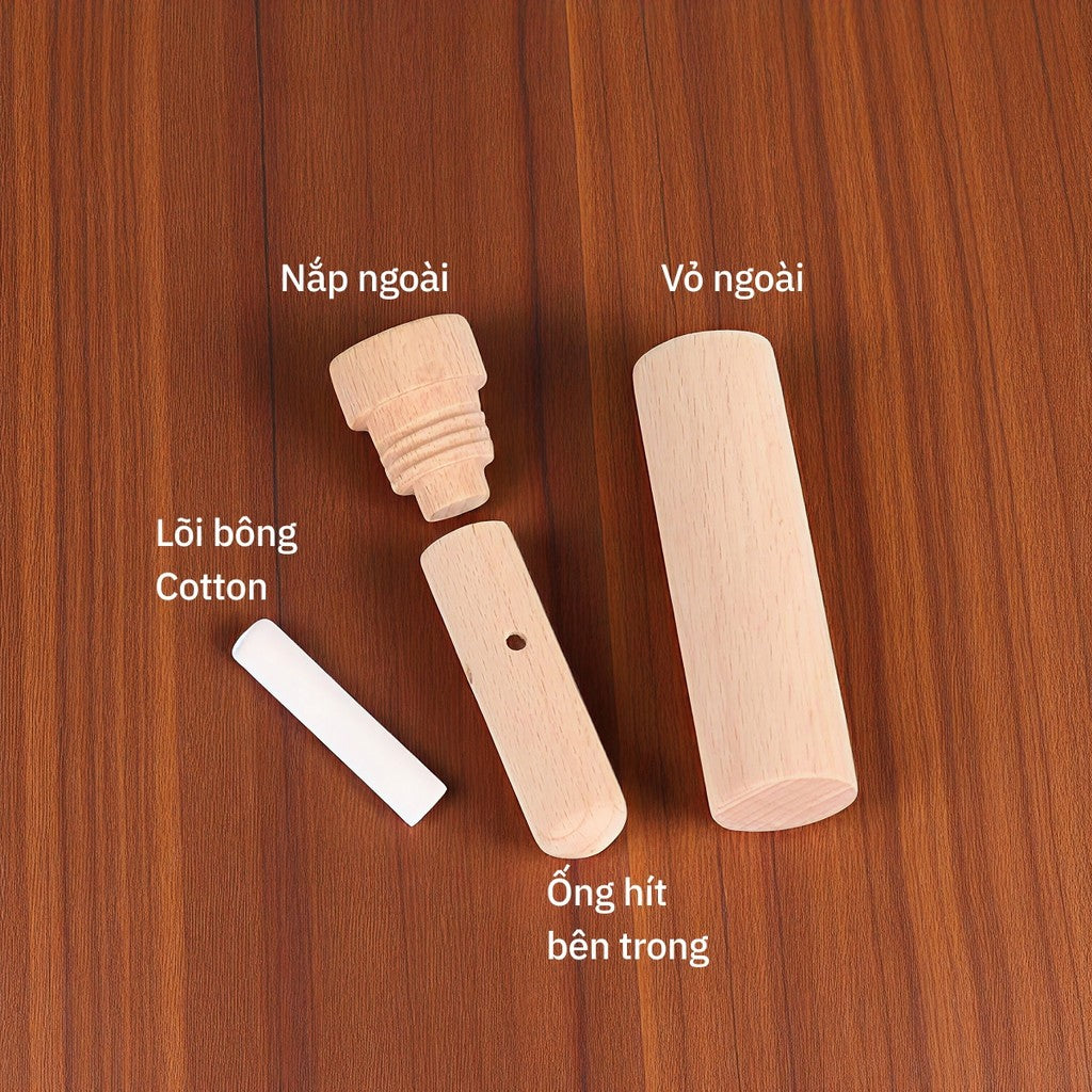 Ống Hít Tinh Dầu Gỗ Tự Nhiên, Giúp Thư Giãn, Tăng Tập Trung
