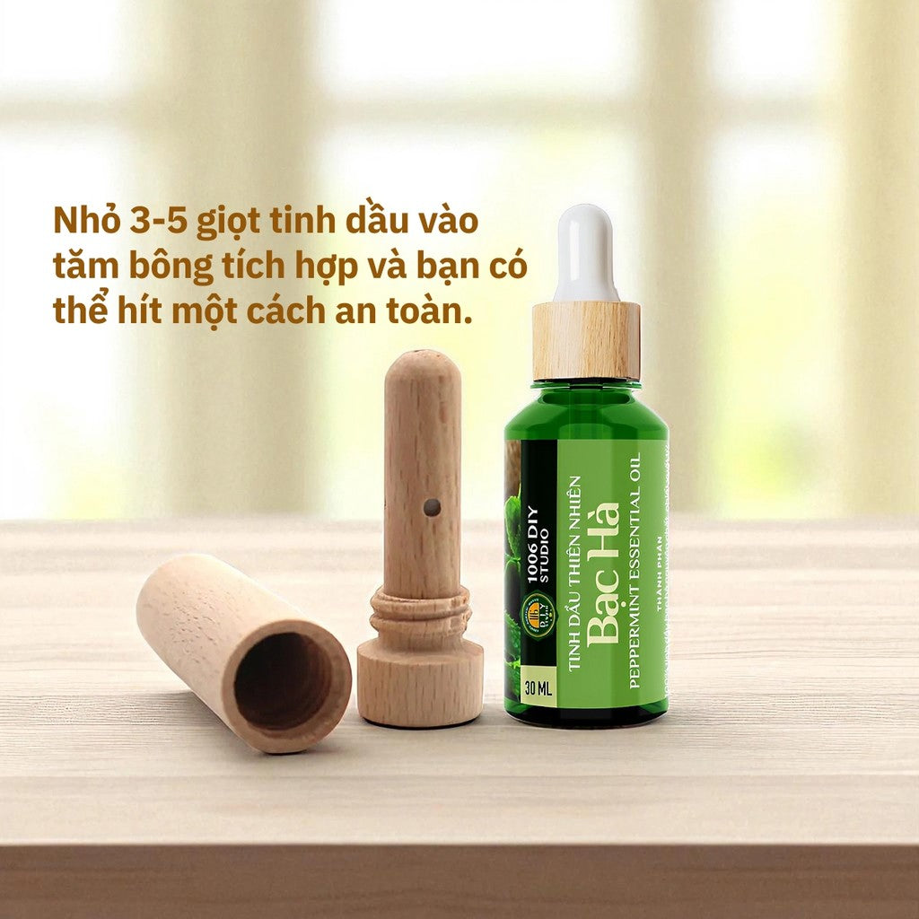 Ống Hít Tinh Dầu Gỗ Tự Nhiên, Giúp Thư Giãn, Tăng Tập Trung