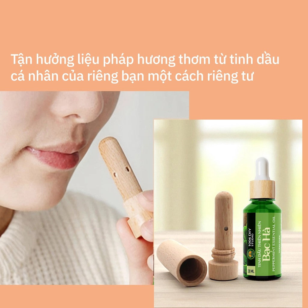 Ống Hít Tinh Dầu Gỗ Tự Nhiên, Giúp Thư Giãn, Tăng Tập Trung