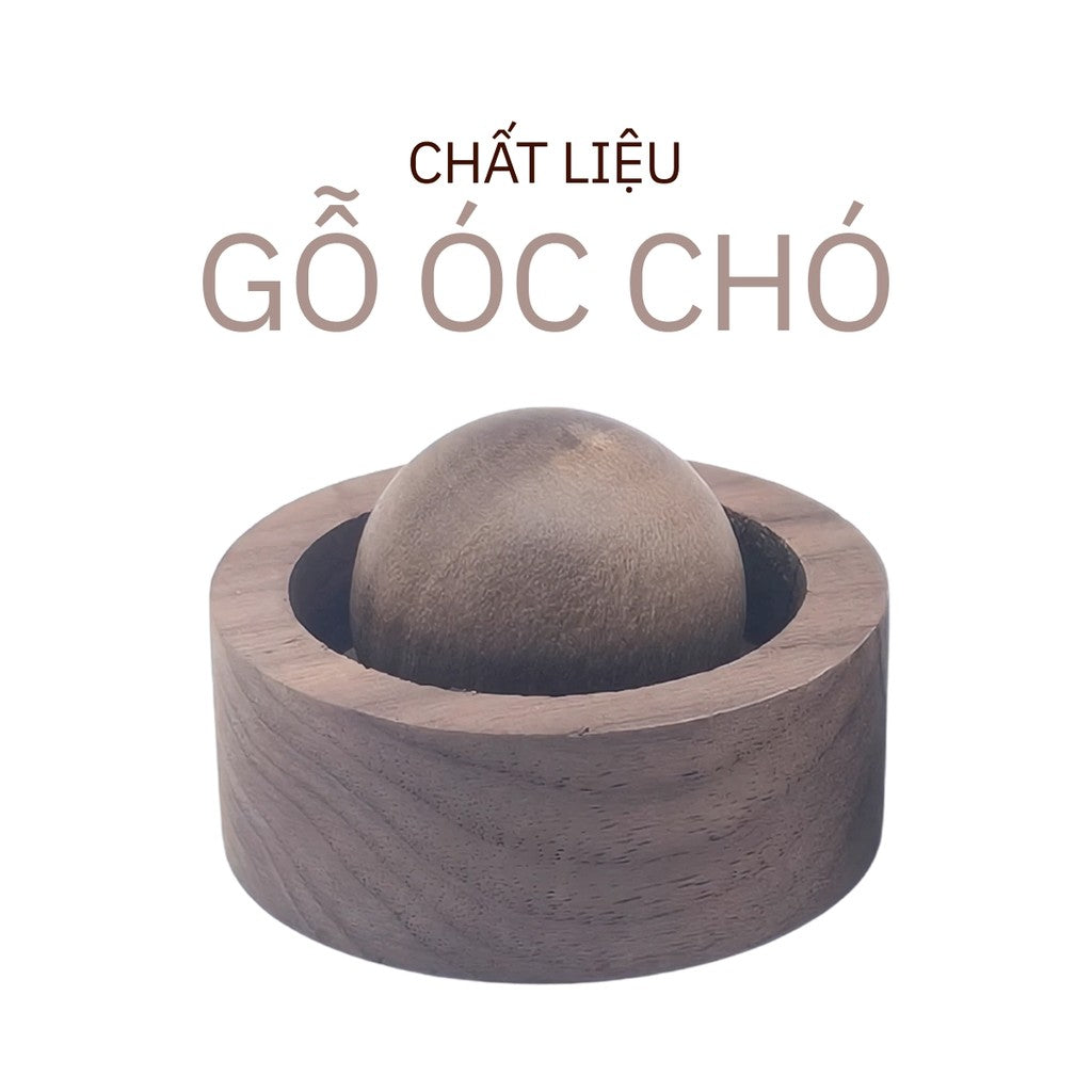 Quả Cầu Gỗ Óc Chó Khuếch Tán Tinh Dầu Ô Tô, Trang Trí, Khử Mùi, Quà Tặng Sang Trọng