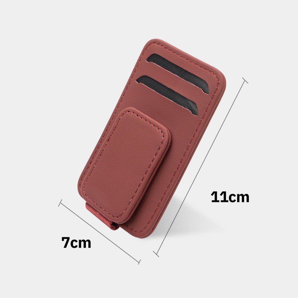 Kẹp Kính Xe Hơi Đa Năng 2 Khe Thẻ Da Cao Cấp