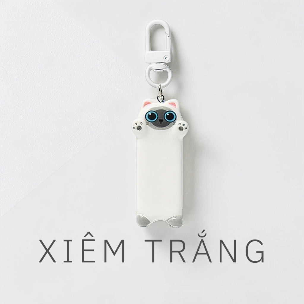 Móc Khóa Mô Hình Mèo Dáng Dài Đáng Yêu Phụ Kiện Treo Túi Xách Balo Quà Tặng Cute