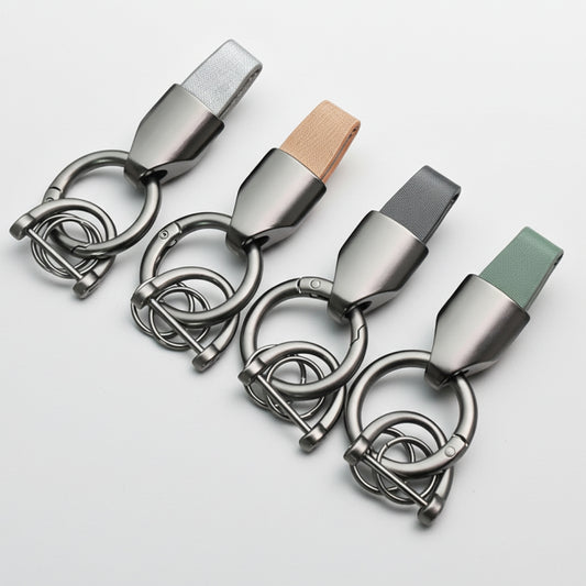 Móc Khóa Da Microfiber Cho Ô Tô Xe Máy Smartkey, Chốt D-Ring Chống Rơi Cao Cấp, Tặng Tua Vít