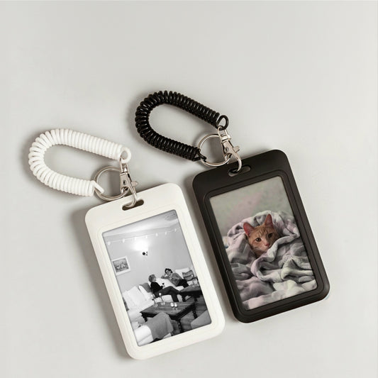 Bao Đựng Thẻ Thông Minh ABS Móc Khóa Lò Xo - Đựng Thẻ ID, Thẻ Xe Bus, Kpop Photocard