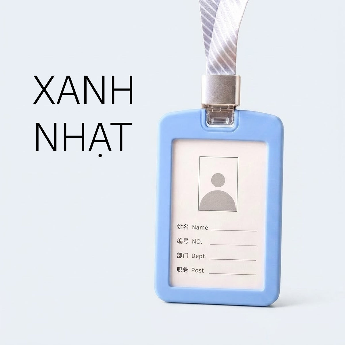 Bao Đựng Thẻ Nhân Viên Silicone Cao Cấp Mặt Acrylic Trong Suốt Kèm Dây Đeo Thời Trang