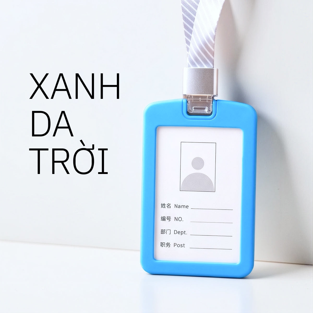 Bao Đựng Thẻ Nhân Viên Silicone Cao Cấp Mặt Acrylic Trong Suốt Kèm Dây Đeo Thời Trang