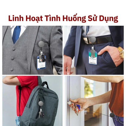 Móc Khóa Dây Rút 60cm Mặt Tròn 3.2cm Cao Cấp