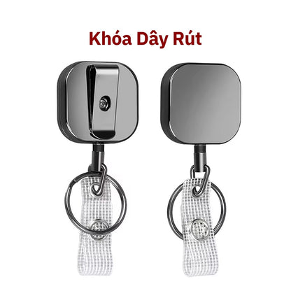 Móc Khóa Dây Rút Thẻ Đeo Kim Loại, Kích Thước 3.2cm