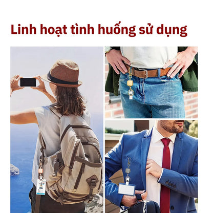 Móc khóa rút dây đa năng giữ thẻ tiện lợi