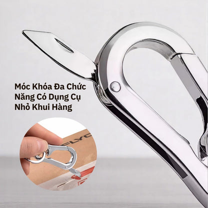 Móc Khóa Kim Loại Đa Năng Có Dụng Cụ Mở Hộp