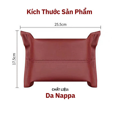 Hộp Đựng Khăn Giấy Da Nappa Treo Ô Tô