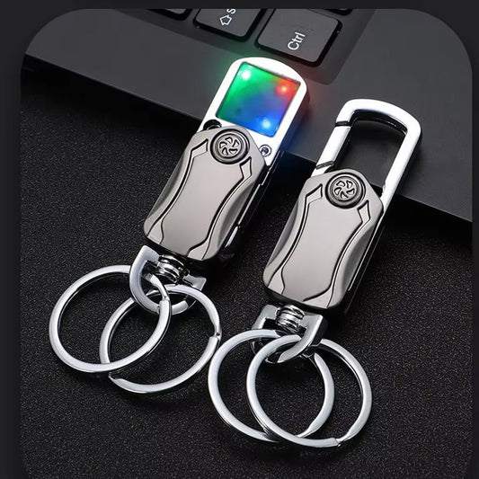 Móc Khóa Xe Máy & Ô Tô Xoay 360° – Có Đèn LED 3 Chế Độ Sáng, Hợp Kim Kẽm Cao Cấp, Đa Năng & Bền Bỉ