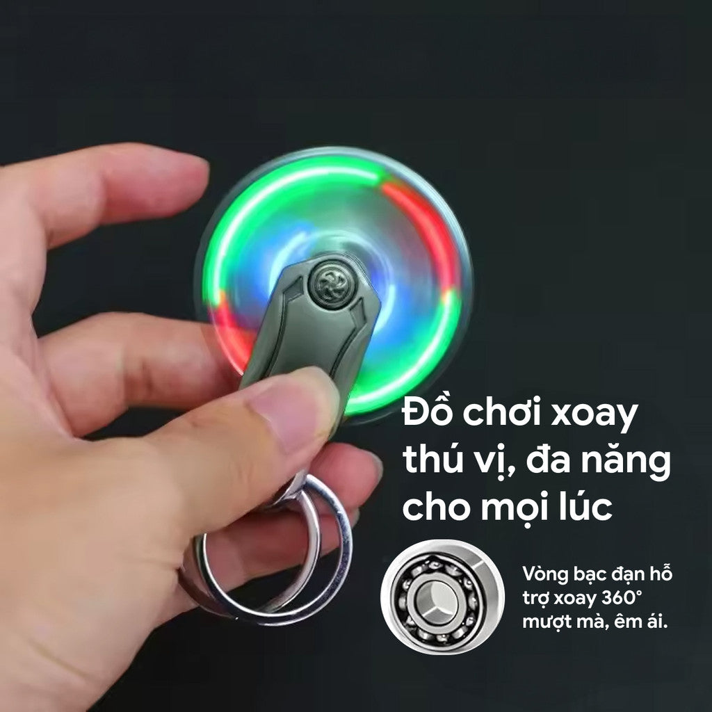 Móc Khóa Xe Máy & Ô Tô Xoay 360° – Có Đèn LED 3 Chế Độ Sáng, Hợp Kim Kẽm Cao Cấp, Đa Năng & Bền Bỉ