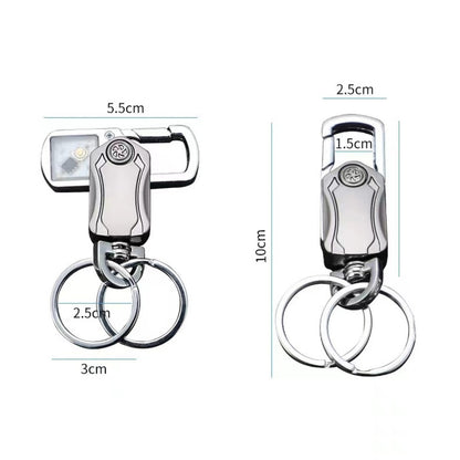 Móc Khóa Xe Máy & Ô Tô Xoay 360° – Có Đèn LED 3 Chế Độ Sáng, Hợp Kim Kẽm Cao Cấp, Đa Năng & Bền Bỉ