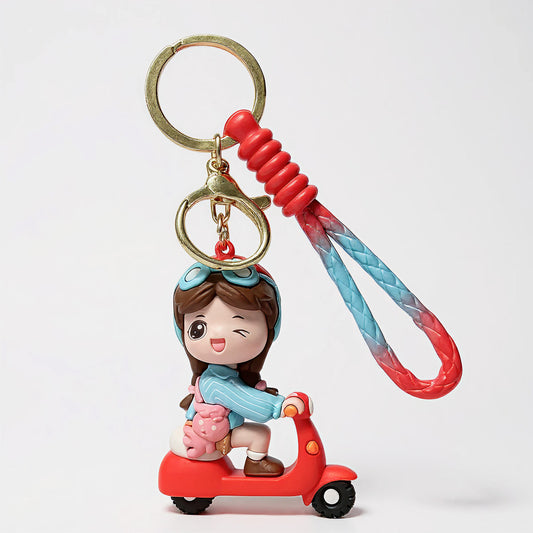 Móc Khóa Cặp Đôi Dễ Thương Đi Xe Scooter