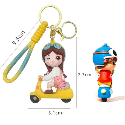 Móc Khóa Cặp Đôi Dễ Thương Đi Xe Scooter