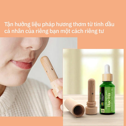 Ống Hít Tinh Dầu Gỗ Tự Nhiên, Giúp Thư Giãn, Tăng Tập Trung