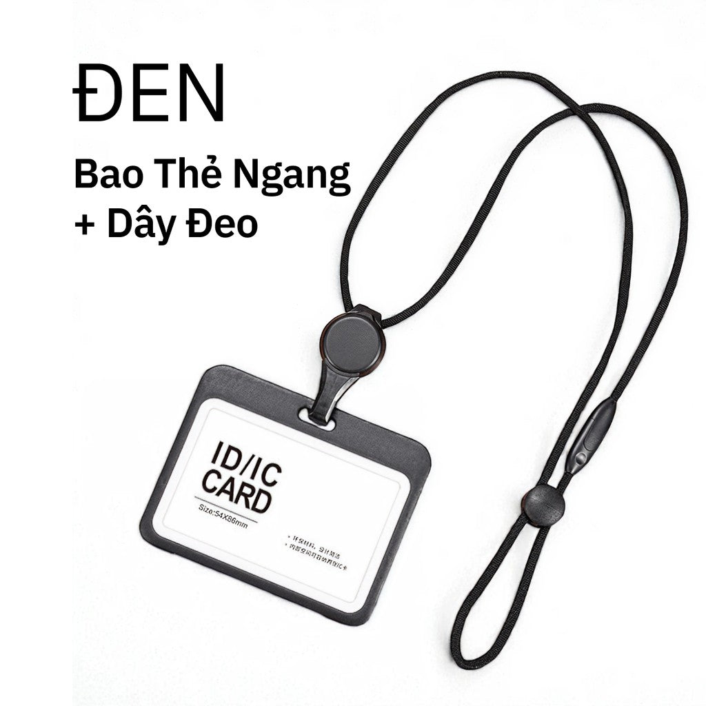 Bao Đựng Thẻ Co Rút Thông Minh - Dây Đeo Cổ 2 Mặt Tiện Lợi