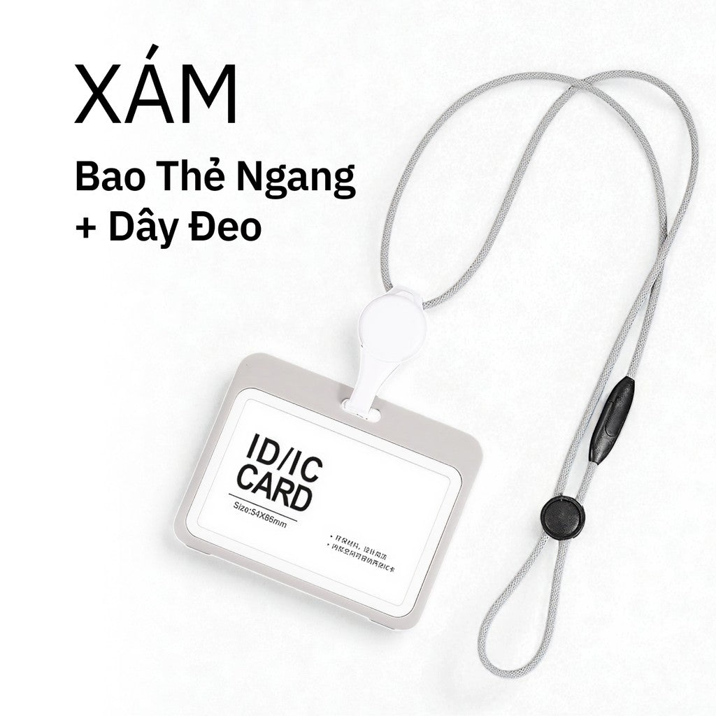 Bao Đựng Thẻ Co Rút Thông Minh - Dây Đeo Cổ 2 Mặt Tiện Lợi
