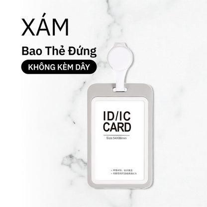 Bao Đựng Thẻ Co Rút Thông Minh - Dây Đeo Cổ 2 Mặt Tiện Lợi