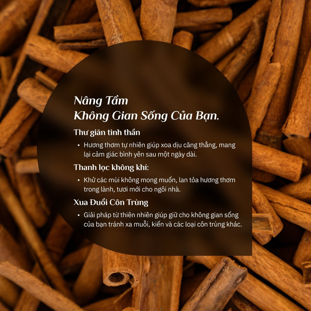 Tinh Dầu Vỏ Quế Nguyên Chất - Xông Phòng Thơm Ấm, Thư Giãn, Đuổi Côn Trùng