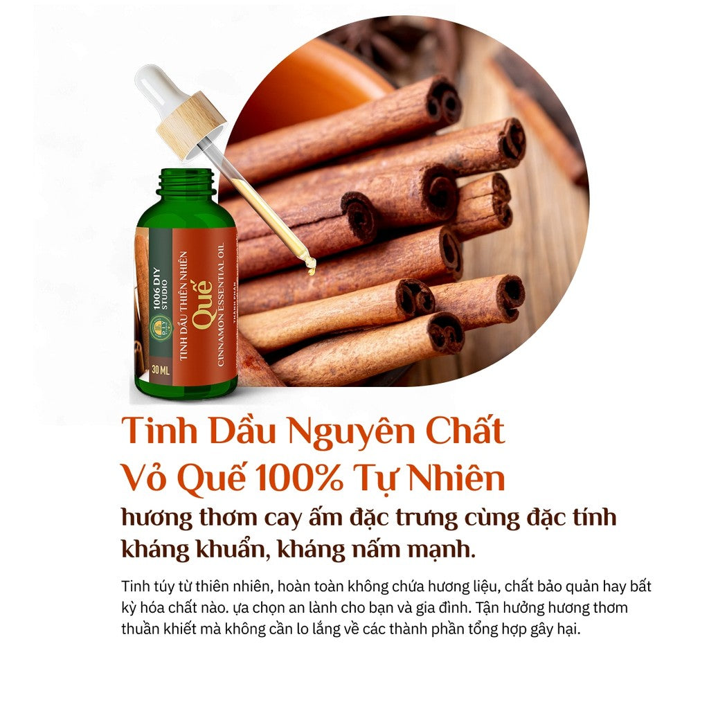 Tinh Dầu Vỏ Quế Nguyên Chất - Xông Phòng Thơm Ấm, Thư Giãn, Đuổi Côn Trùng