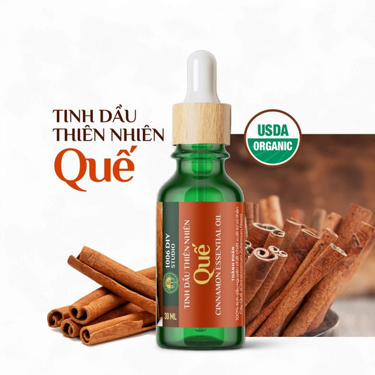 Tinh Dầu Vỏ Quế Nguyên Chất - Xông Phòng Thơm Ấm, Thư Giãn, Đuổi Côn Trùng