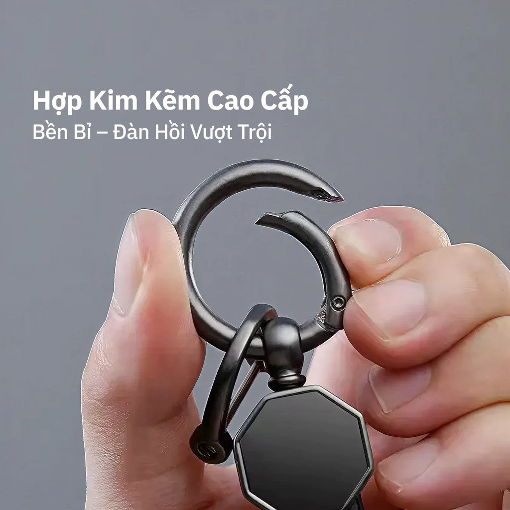 Móc Khóa Da Cao Cấp Cho Ô Tô Xe máy - Móc Khóa Kim Loại Bền Bỉ Chống Gỉ Tặng Kèm Tua Vít