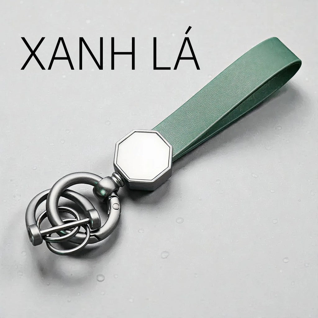 Móc Khóa Da Cao Cấp Cho Ô Tô Xe máy - Móc Khóa Kim Loại Bền Bỉ Chống Gỉ Tặng Kèm Tua Vít