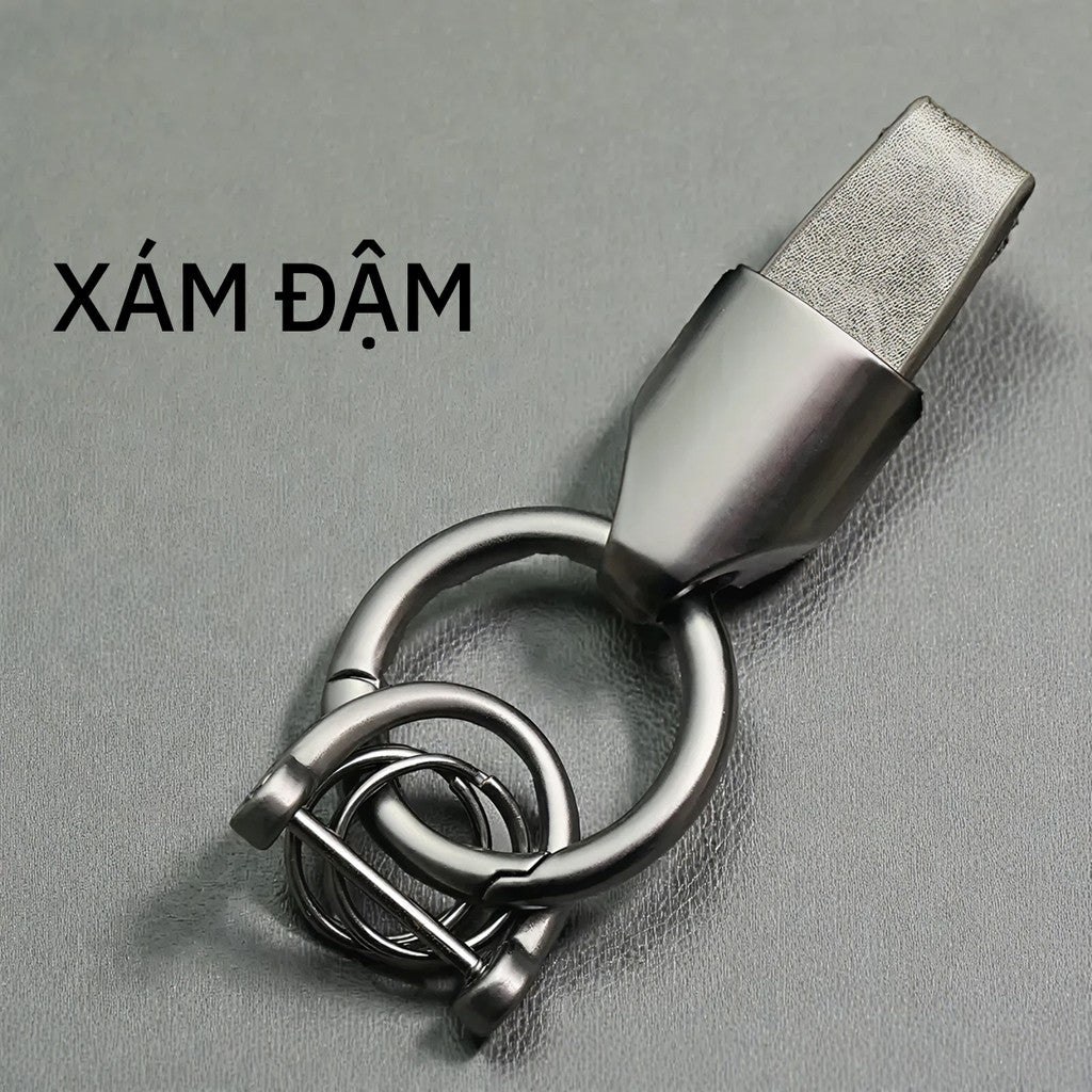 Móc Khóa Da Microfiber Cho Ô Tô Xe Máy Smartkey, Chốt D-Ring Chống Rơi Cao Cấp, Tặng Tua Vít