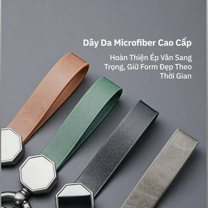 Móc Khóa Da Cao Cấp Cho Ô Tô Xe máy - Móc Khóa Kim Loại Bền Bỉ Chống Gỉ Tặng Kèm Tua Vít