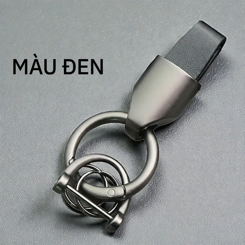 Móc Khóa Da Microfiber Cho Ô Tô Xe Máy Smartkey, Chốt D-Ring Chống Rơi Cao Cấp, Tặng Tua Vít