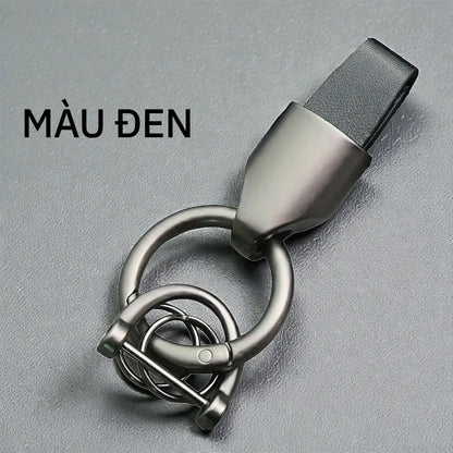 Móc Khóa Da Microfiber Cho Ô Tô Xe Máy Smartkey, Chốt D-Ring Chống Rơi Cao Cấp, Tặng Tua Vít