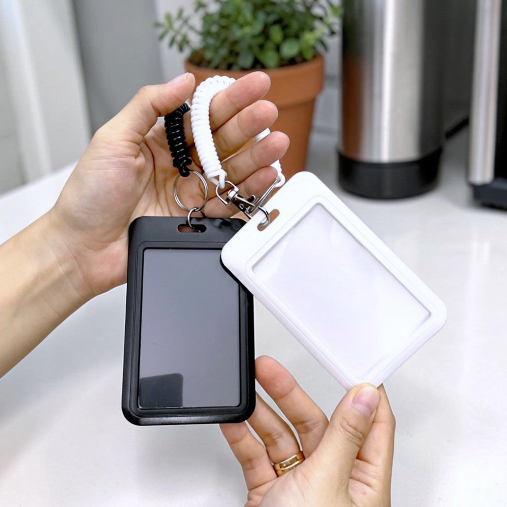 Bao Đựng Thẻ Thông Minh ABS Móc Khóa Lò Xo - Đựng Thẻ ID, Thẻ Xe Bus, Kpop Photocard
