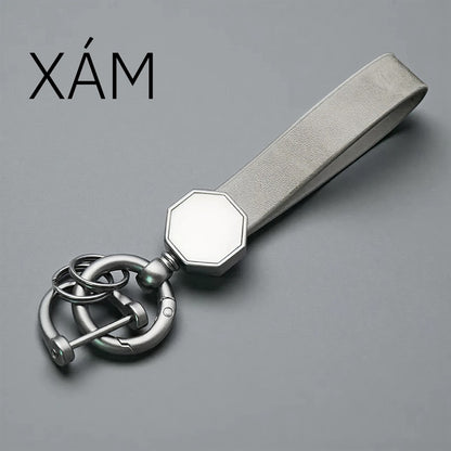 Móc Khóa Da Cao Cấp Cho Ô Tô Xe máy - Móc Khóa Kim Loại Bền Bỉ Chống Gỉ Tặng Kèm Tua Vít