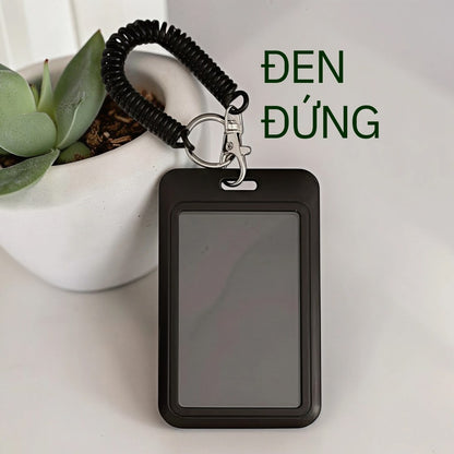 Bao Đựng Thẻ Thông Minh ABS Móc Khóa Lò Xo - Đựng Thẻ ID, Thẻ Xe Bus, Kpop Photocard